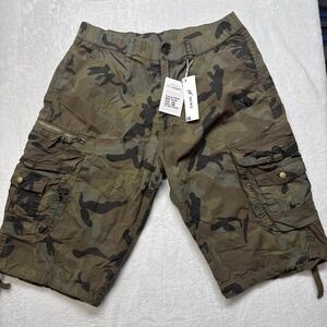 D.G. WANGZI Men's Cargo Golf Shorts Camo Size 36 Model: 229 Outdoor Multi Pocket